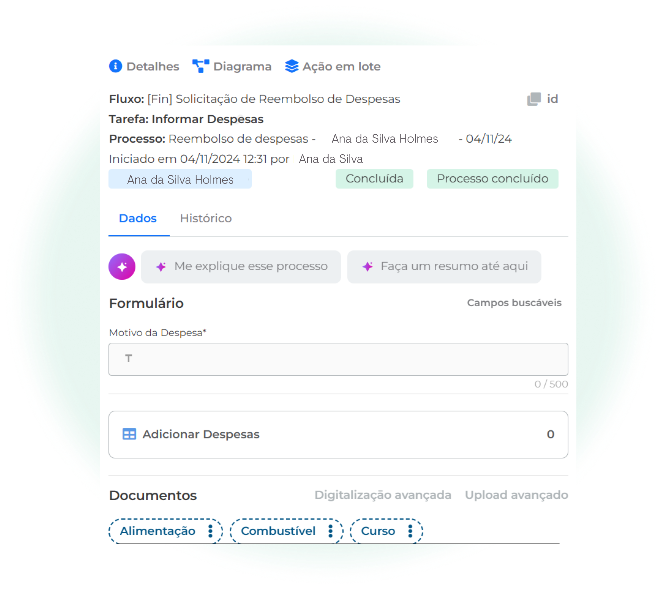 Imagem de Demonstração do Workflow de Compras