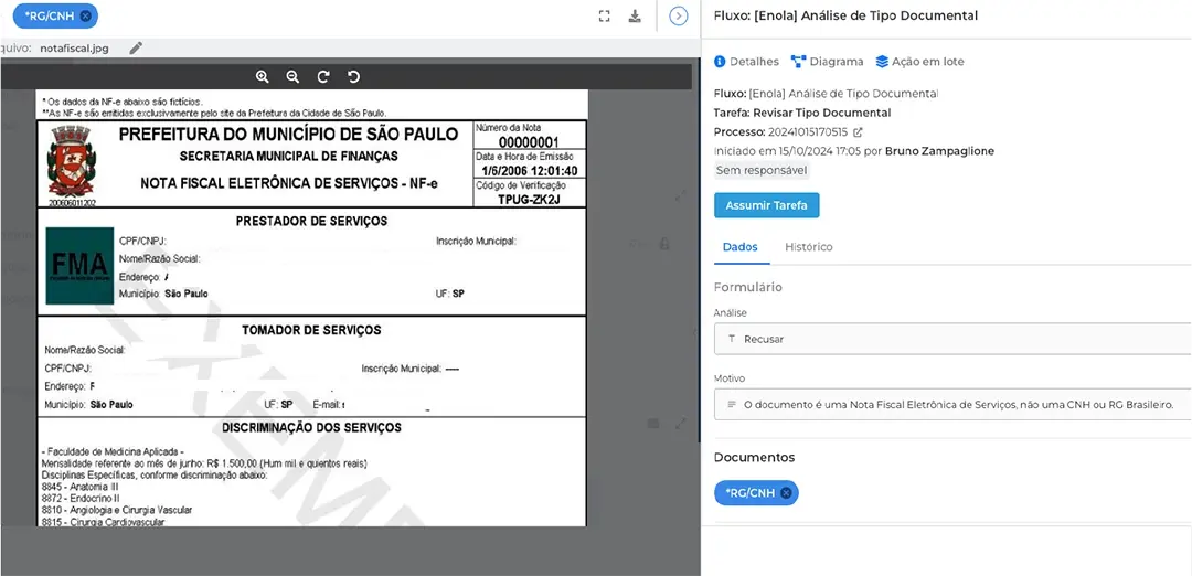 Pagamento de notas fiscais